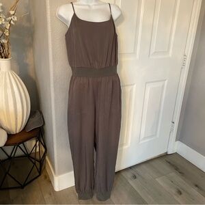 NWT ANTHROPOLOGIE SZ M  ONE PIECE JUMPSUIT JUMPER Green Thank Top 100% Lyocell